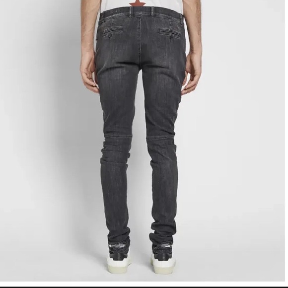 NEW Balmain Biker Distressed Skinny Jeans Size 32x36 RARE - Picture 3 of 7